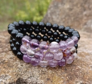 Fantom ametyst, onyx náramek