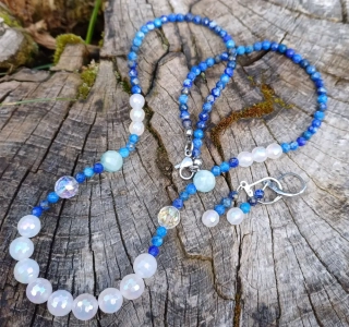 Lapis lazuli s achátem aura souprava