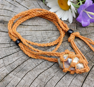 Bavlněná macramé šňůrka na minerál hnědá