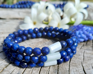 Lapis lazuli náramek s akvamarínem